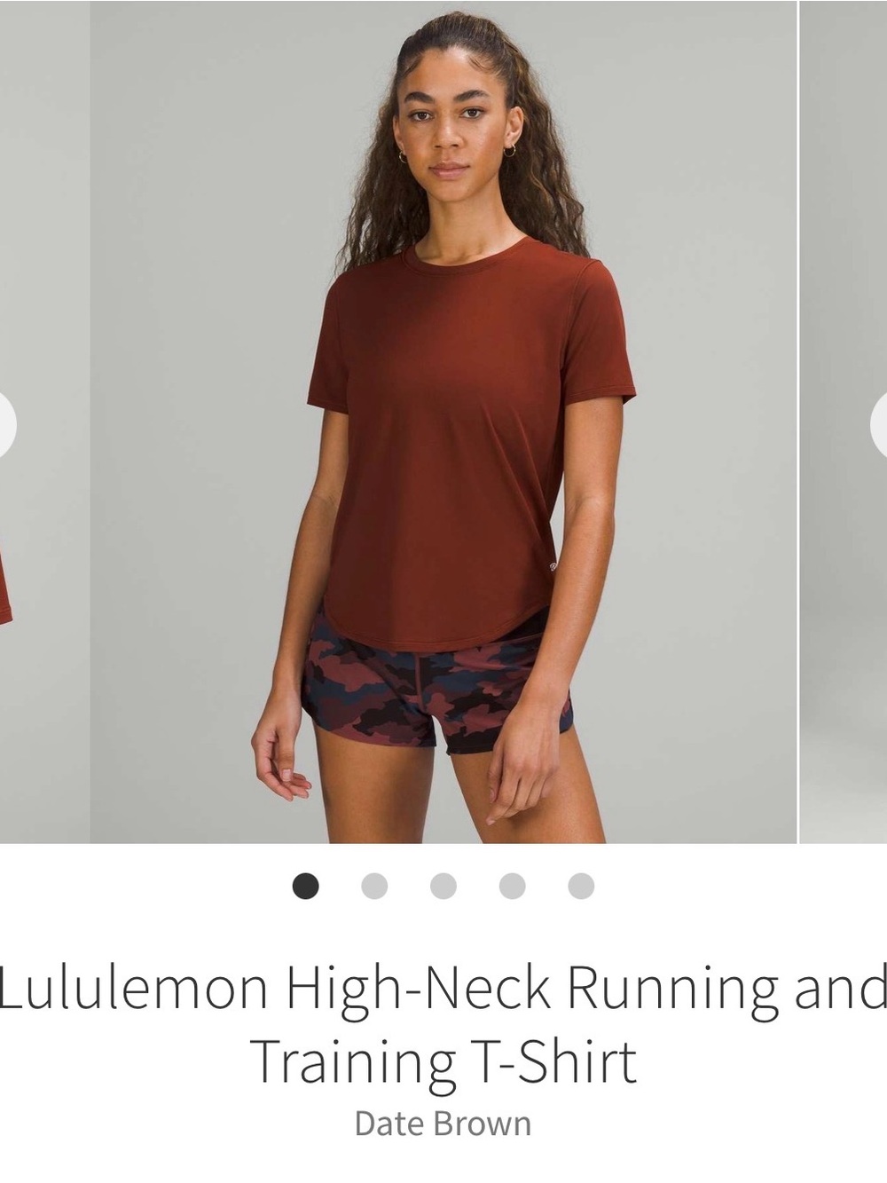 lululemon athletica Date Brown High-Neck Running & Training SS T-Shirt